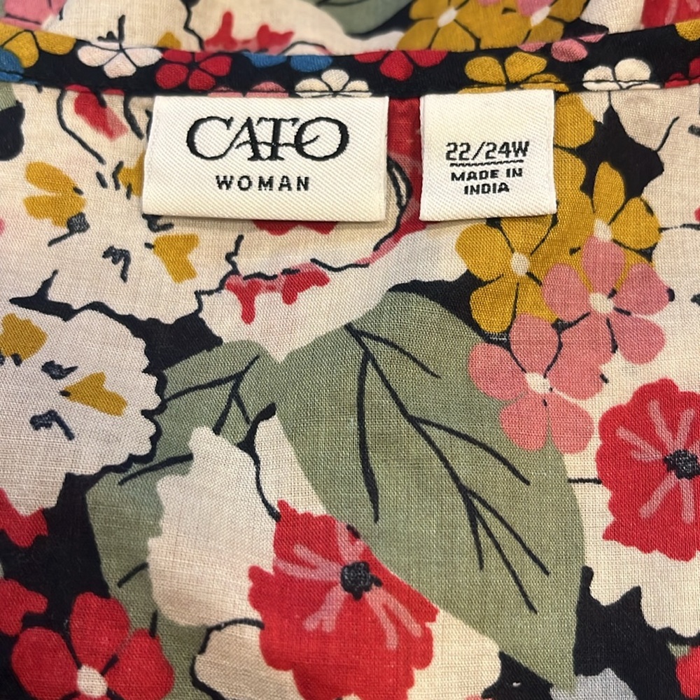 Cato Floral Faux Wrap Top Blouse - Picture 8 of 9
